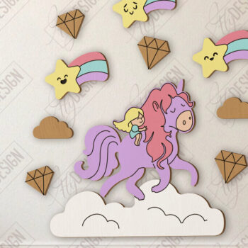 Intra απο ξύλο plywood 3mm-4mm πάχος Παιδικό δωμάτιο Διακόσμηση τοίχου με λέιζερ | CNC Δίασταση 15x15 cm INTRAFABR-123044147 - Image 1