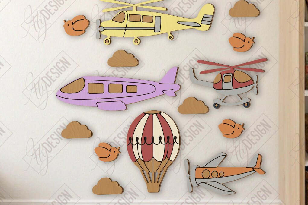 Intra απο ξύλο plywood 3mm-4mm πάχος Παιδικό δωμάτιο Διακόσμηση τοίχου με λέιζερ | CNC Δίασταση 15x15 cm INTRAFABR-123134965