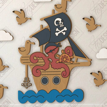 Intra απο ξύλο plywood 3mm-4mm πάχος Παιδικό δωμάτιο Διακόσμηση τοίχου με λέιζερ | CNC Δίασταση 15x15 cm INTRAFABR-123044107 - Image 1