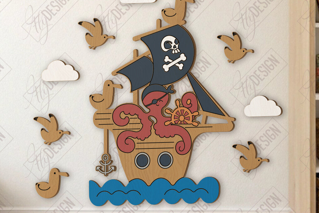 Intra απο ξύλο plywood 3mm-4mm πάχος Παιδικό δωμάτιο Διακόσμηση τοίχου με λέιζερ | CNC Δίασταση 15x15 cm INTRAFABR-123044107