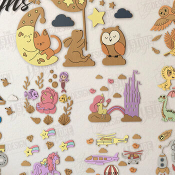 Intra απο ξύλο plywood 3mm-4mm πάχος κοπής με λέιζερ Παιδικό Δωμάτιο Διακόσμηση τοίχου Δίασταση 15x15 cm INTRAFABR-123135041 - Image 1