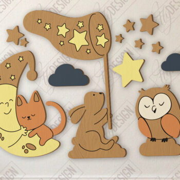 Intra απο ξύλο plywood 3mm-4mm πάχος κοπής με λέιζερ Παιδικό Δωμάτιο Διακόσμηση τοίχου Δίασταση 15x15 cm INTRAFABR-123135041 - Image 7