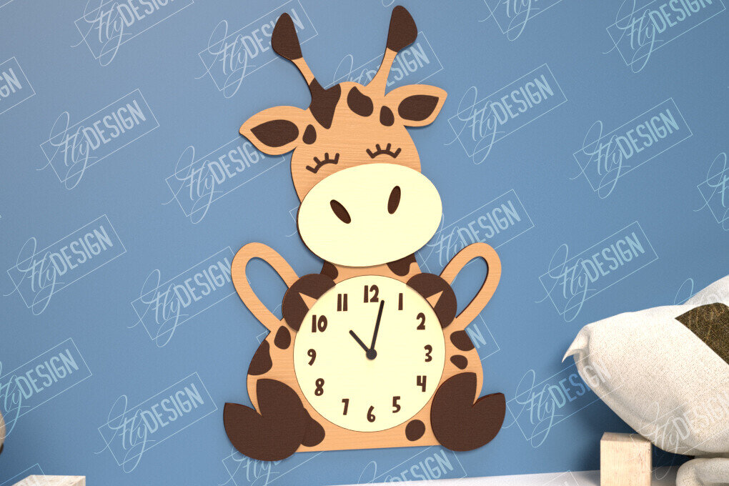 Intra απο ξύλο plywood 3mm-4mm πάχος Παιδικό ρολόι . 3D παιδικό ρολόι Δίασταση 30x20 cm INTRAFABR-114806498