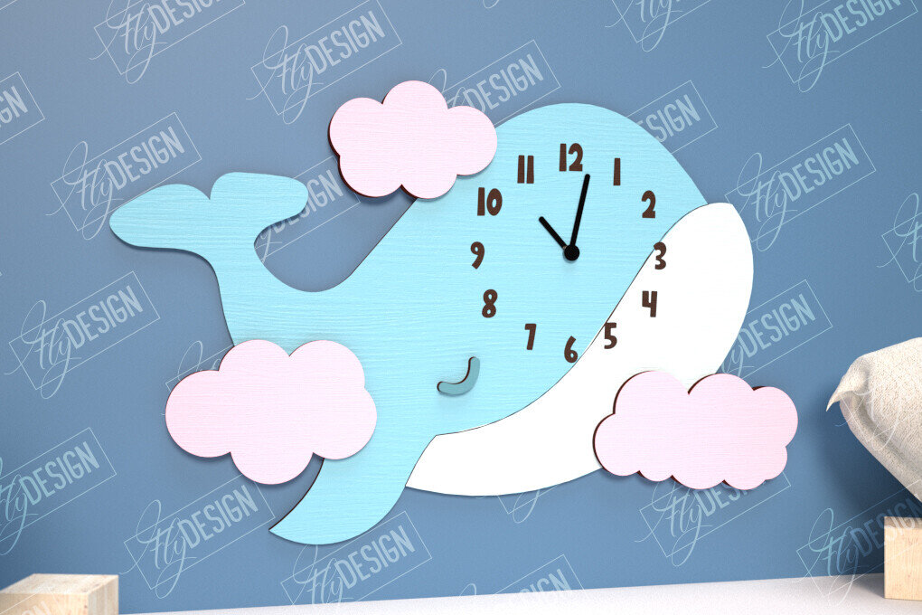 Intra απο ξύλο plywood 3mm-4mm πάχος Παιδικό ρολόι . 3D παιδικό ρολόι Δίασταση 30x20 cm INTRAFABR-114806577