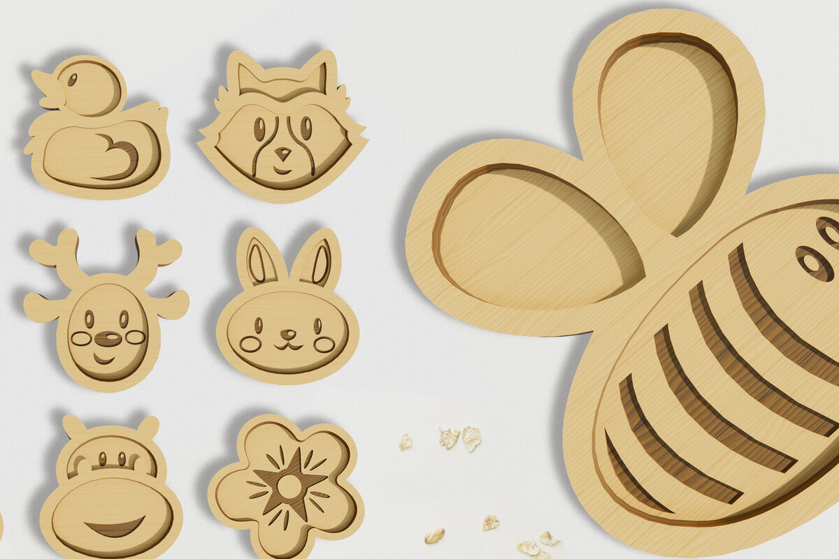 Intra απο ξύλο plywood 3mm-4mm πάχος Παιδικά πιάτα Δέσμη Δίασταση 30x20 cm INTRAFABR-79137360