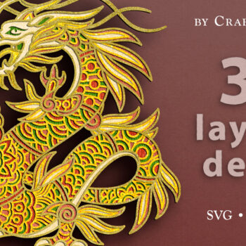 Intra απο ξύλο plywood 3mm-4mm πάχος αποκοπής με 3D Layered Chinese Dragon Δίασταση 7x7 cm INTRAFABR-38283918 - Image 1