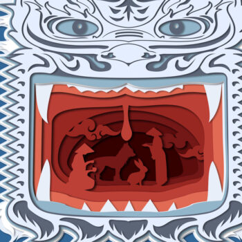 Intra απο ξύλο plywood 3mm-4mm πάχος Κινεζικός Δράκος Κινεζική Πρωτοχρονιά Δίασταση 15x15 cm INTRAFABR-58764295 - Image 1