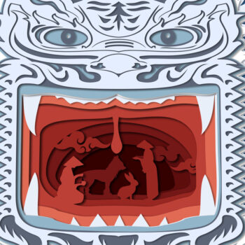 Intra απο ξύλο plywood 3mm-4mm πάχος Κινεζικός Δράκος Κινεζική Πρωτοχρονιά Δίασταση 15x15 cm INTRAFABR-58764295 - Image 4