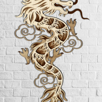 Intra απο ξύλο plywood 3mm-4mm πάχος κοπής με λέιζερ πολλαπλών στρώσεων Chinese Dragon Δίασταση 15x15 cm INTRAFABR-13126381 - Image 4