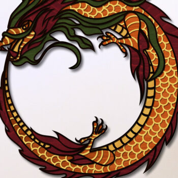 Intra απο ξύλο plywood 3mm-4mm πάχος πολλαπλών επιπέδων κινέζικου δράκου Πρωτοχρονιάς Δίασταση 4x4 cm INTRAFABR-80242468 - Image 1