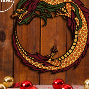 Intra απο ξύλο plywood 3mm-4mm πάχος πολλαπλών επιπέδων κινέζικου δράκου Πρωτοχρονιάς Δίασταση 4x4 cm INTRAFABR-80242468 - Image 2