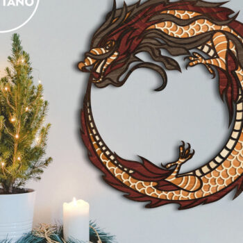 Intra απο ξύλο plywood 3mm-4mm πάχος πολλαπλών επιπέδων κινέζικου δράκου Πρωτοχρονιάς Δίασταση 4x4 cm INTRAFABR-80242468 - Image 4