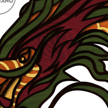 Intra απο ξύλο plywood 3mm-4mm πάχος πολλαπλών επιπέδων κινέζικου δράκου Πρωτοχρονιάς Δίασταση 4x4 cm INTRAFABR-80242468 - Image 6