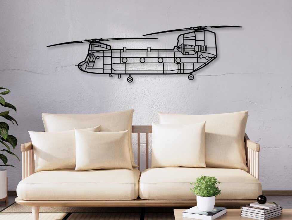 Intra απο ξύλο plywood 3mm-4mm πάχος Στρατιωτικό ελικόπτερο Chinook 47 Δίασταση 15x15 cm INTRAFABR-110941399