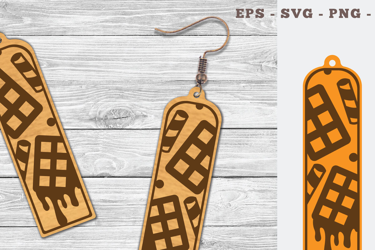 Intra απο ξύλο plywood 3mm-4mm πάχος Σκουλαρίκια κομμένα με λέιζερ σοκολάτα Δίασταση 3x3 cm INTRAFABR-103061378