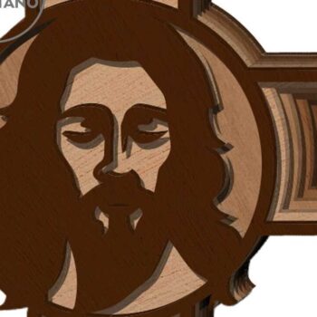 Intra απο ξύλο plywood 3mm-4mm πάχος Χριστιανικός Σταυρός Πολυεπίπεδη διακόσμηση σπιτιού Δίασταση 30x20 cm INTRAFABR-86053728 - Image 6