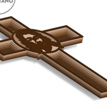 Intra απο ξύλο plywood 3mm-4mm πάχος Χριστιανικός Σταυρός Πολυεπίπεδη διακόσμηση σπιτιού Δίασταση 30x20 cm INTRAFABR-86053728 - Image 7