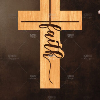 Intra απο ξύλο plywood 3mm-4mm πάχος Christian Cross Silhouette, Δίασταση 15x15 cm INTRAFABR-118678650 - Image 1