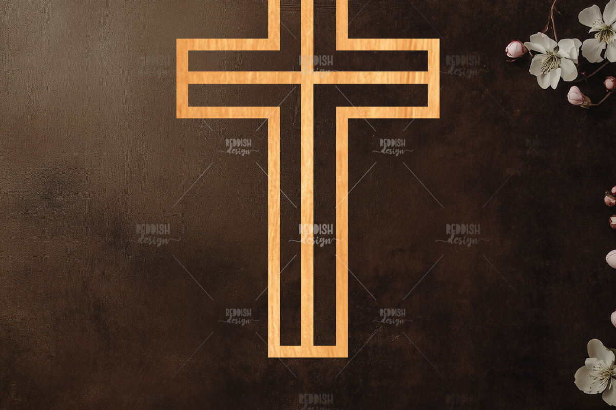 Intra απο ξύλο plywood 3mm-4mm πάχος Christian Cross Silhouette, Δίασταση 15x15 cm INTRAFABR-118678666