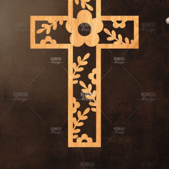 Intra απο ξύλο plywood 3mm-4mm πάχος Christian Cross Silhouette, Δίασταση 15x15 cm INTRAFABR-118678189 - Image 1