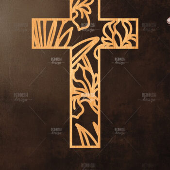 Intra απο ξύλο plywood 3mm-4mm πάχος Christian Cross Silhouette, Δίασταση 15x15 cm INTRAFABR-118678223 - Image 1