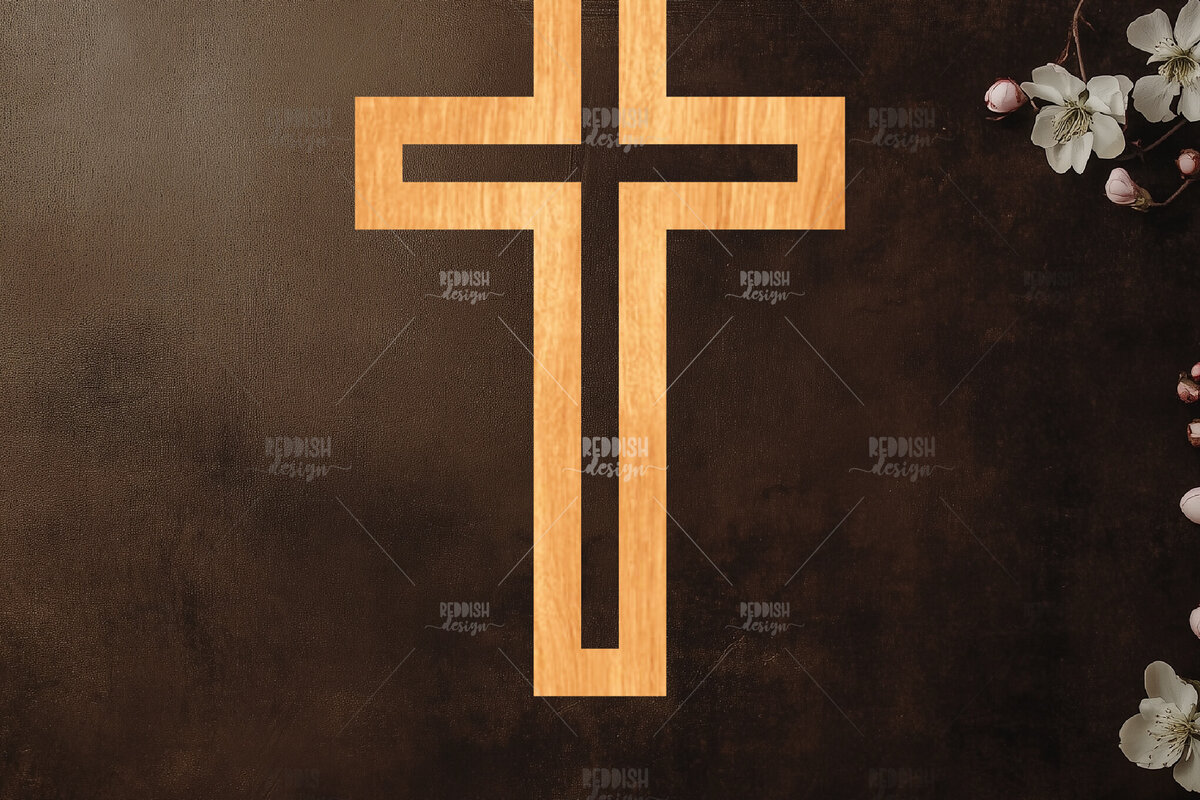 Intra απο ξύλο plywood 3mm-4mm πάχος Christian Cross Silhouette, Δίασταση 15x15 cm INTRAFABR-118678274