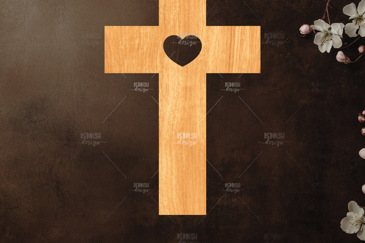 Intra απο ξύλο plywood 3mm-4mm πάχος Christian Cross Silhouette, Δίασταση 15x15 cm INTRAFABR-118678526