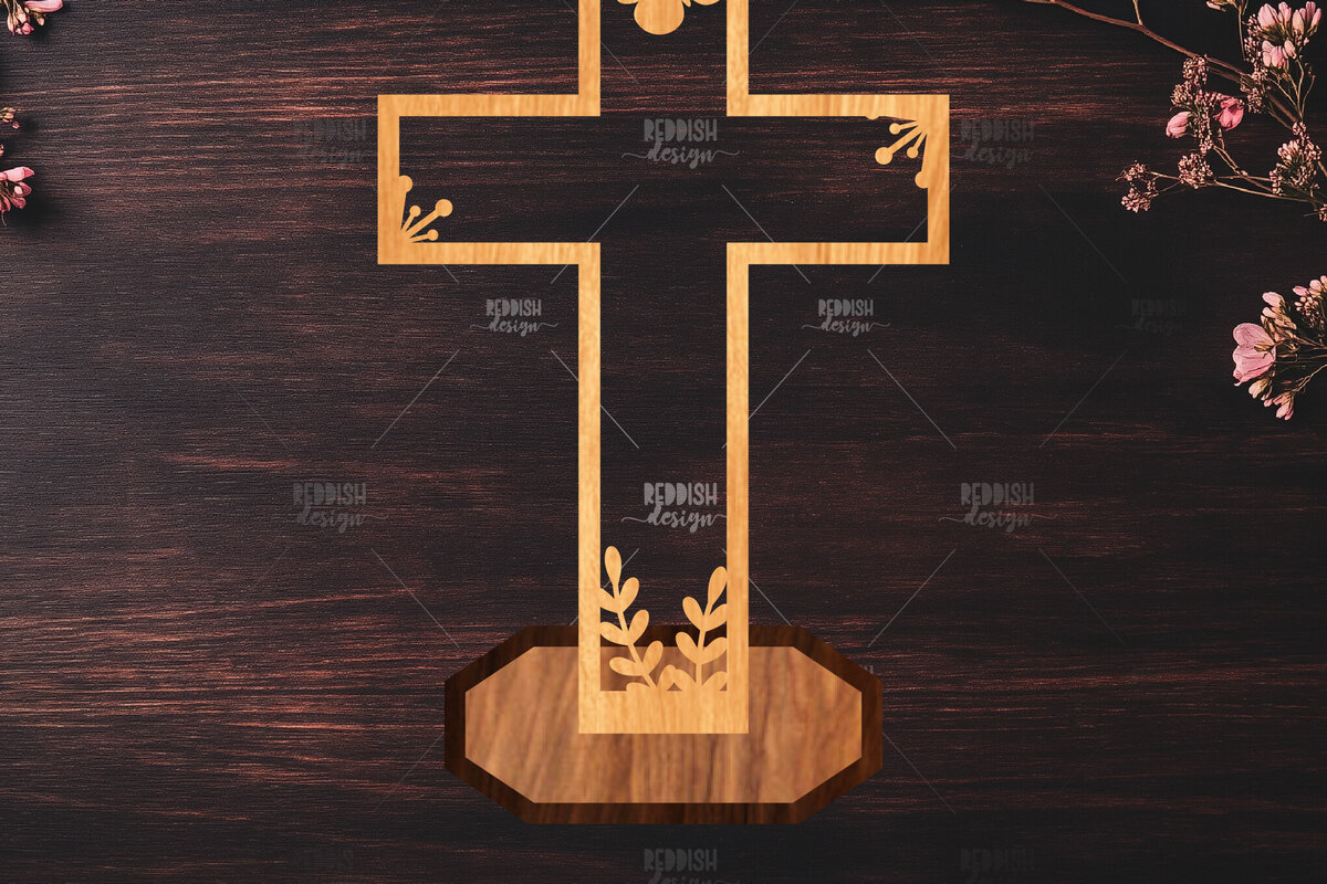 Intra απο ξύλο plywood 3mm-4mm πάχος Χριστιανικός Σταυρός Διακόσμηση σπιτιού Δίασταση 15x15 cm INTRAFABR-119063753 - Image 1