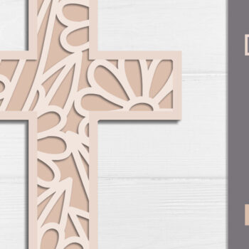 Intra απο ξύλο plywood 3mm-4mm πάχος Christian Cross 3d Layered Δίασταση 30x20 cm INTRAFABR-118618324 - Image 1