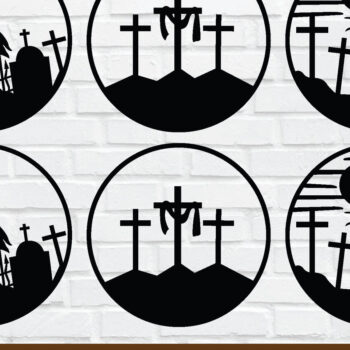 Intra απο ξύλο plywood 3mm-4mm πάχος κοπής με λέιζερ τοίχου Christian Cross Δίασταση 40x40 cm INTRAFABR-76808646 - Image 1