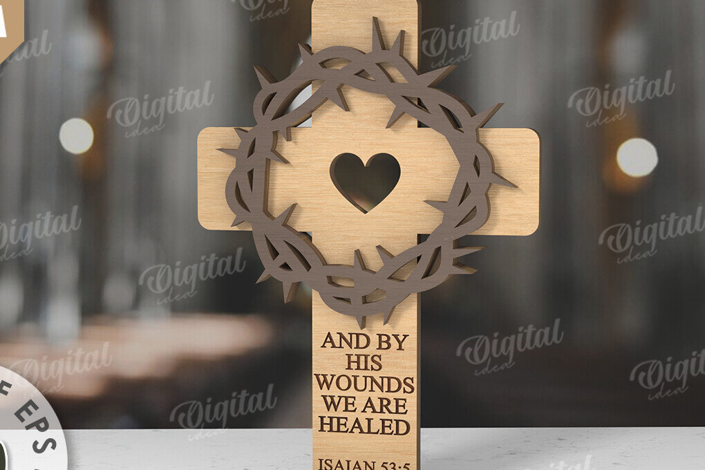 Intra απο ξύλο plywood 3mm-4mm πάχος Δέσμη κοπής με λέιζερ Christian Crosses Δίασταση 30x20 cm INTRAFABR-118767291 - Image 6