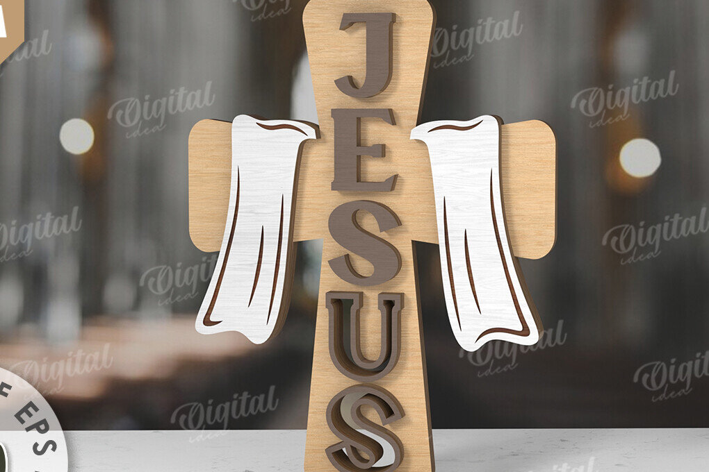 Intra απο ξύλο plywood 3mm-4mm πάχος Δέσμη κοπής με λέιζερ Christian Crosses Δίασταση 30x20 cm INTRAFABR-118767291 - Image 11