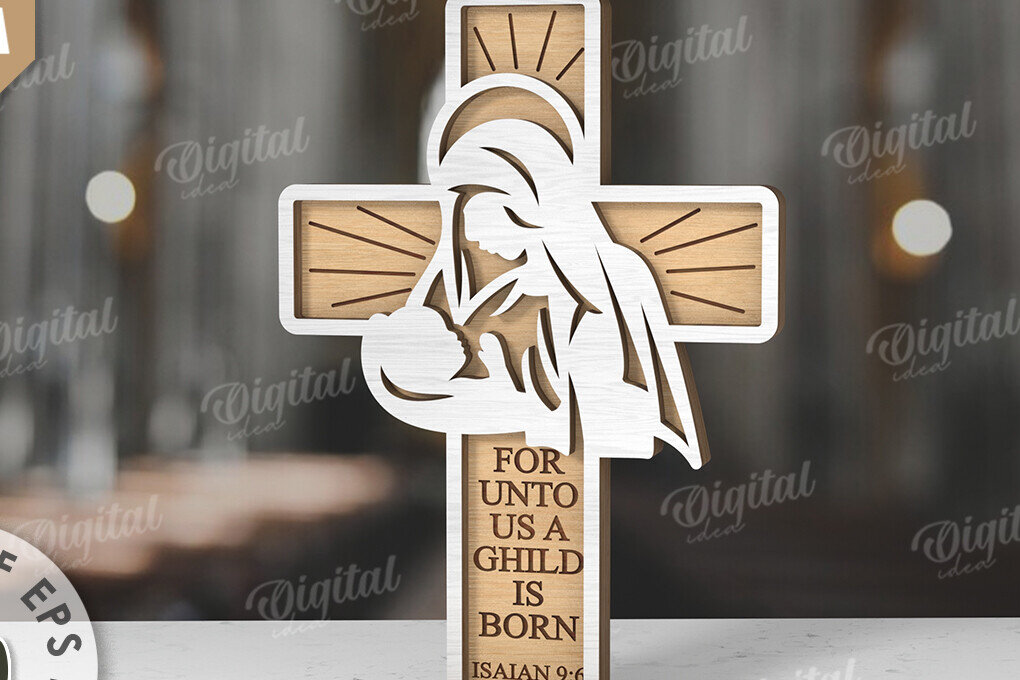 Intra απο ξύλο plywood 3mm-4mm πάχος Δέσμη κοπής με λέιζερ Christian Crosses Δίασταση 30x20 cm INTRAFABR-118767291 - Image 13