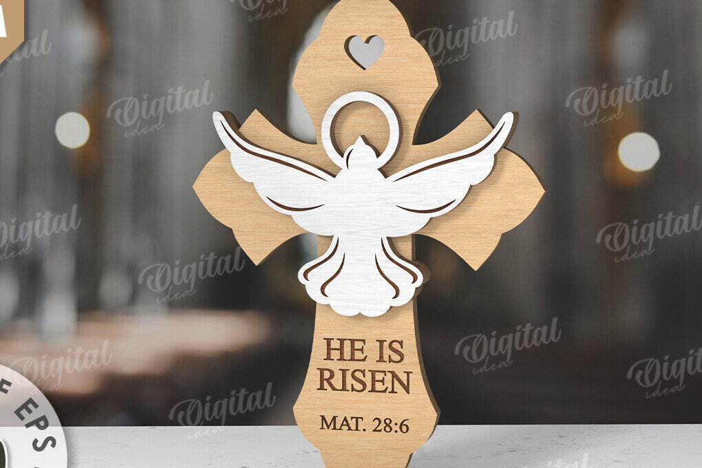 Intra απο ξύλο plywood 3mm-4mm πάχος Δέσμη κοπής με λέιζερ Christian Crosses Δίασταση 30x20 cm INTRAFABR-118767291 - Image 14