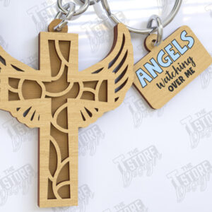 Intra απο ξύλο plywood 3mm-4mm πάχος Christian Keychain | Μπρελόκ Δίασταση 6x6 cm INTRAFABR-123418329
