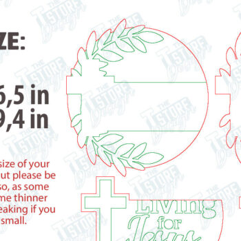 Intra απο ξύλο plywood 3mm-4mm πάχος Δέσμη κοπής με λέιζερ Christian Round Signs Δίασταση 30x20 cm INTRAFABR-120961874 - Image 2