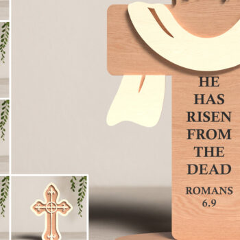 Intra απο ξύλο plywood 3mm-4mm πάχος Christian Standing Cross Cut  Δίασταση 30x20 cm INTRAFABR-119944711 - Image 1