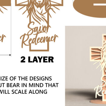 Intra απο ξύλο plywood 3mm-4mm πάχος Christian Standing Cross Cut  Δίασταση 30x20 cm INTRAFABR-119944711 - Image 2