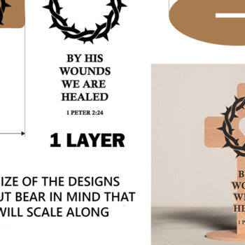 Intra απο ξύλο plywood 3mm-4mm πάχος Christian Standing Cross Cut  Δίασταση 30x20 cm INTRAFABR-119944711 - Image 3