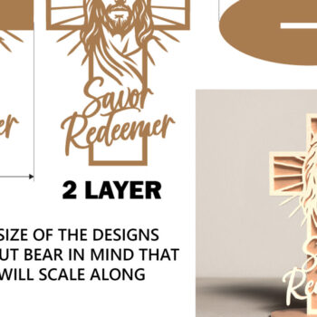 Intra απο ξύλο plywood 3mm-4mm πάχος Christian Standing Cross Cut  Δίασταση 30x20 cm INTRAFABR-119944711 - Image 4