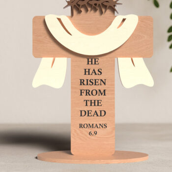 Intra απο ξύλο plywood 3mm-4mm πάχος Christian Standing Cross Cut  Δίασταση 30x20 cm INTRAFABR-119944711 - Image 5