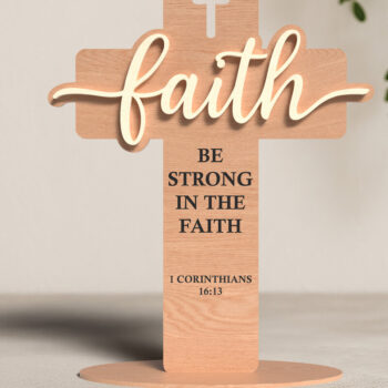 Intra απο ξύλο plywood 3mm-4mm πάχος Christian Standing Cross Cut  Δίασταση 30x20 cm INTRAFABR-119944711 - Image 8