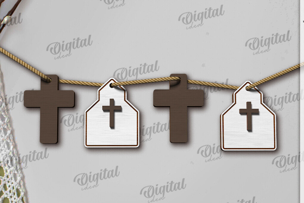 Intra απο ξύλο plywood 3mm-4mm πάχος Χριστιανικό Διακόσμηση Δίσκων με Επίπεδη Δίασταση 30x20 cm INTRAFABR-119902230