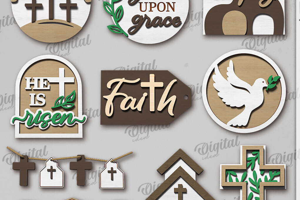 Intra απο ξύλο plywood 3mm-4mm πάχος διακοσμητικών δίσκων Christian Tiered Δίασταση 30x20 cm INTRAFABR-119971633