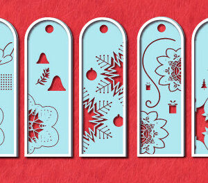 Intra απο ξύλο plywood 3mm-4mm πάχος Christmas 2 Layer Bookmark bundle1094 Δίασταση 15x15 cm INTRAFABR-107941949