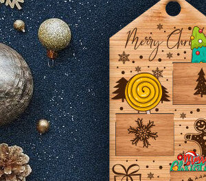 Intra απο ξύλο plywood 3mm-4mm πάχος Χριστουγεννιάτικο στολίδι 2023 Δίασταση 8x8 cm INTRAFABR-83470500