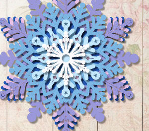Intra απο ξύλο plywood 3mm-4mm πάχος Χριστουγεννιάτικη 3D Layered Snowflake 1076 Δίασταση 15x15 cm INTRAFABR-106999075 - Image 3