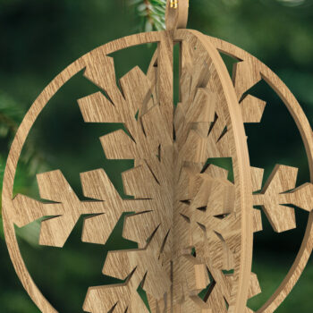 Intra απο ξύλο plywood 3mm-4mm πάχος ΧΡΙΣΤΟΥΓΕΝΝΙΑΤΙΚΑ 3D Snowflakes Cut  Δίασταση 4x4 cm INTRAFABR-20104986 - Image 2