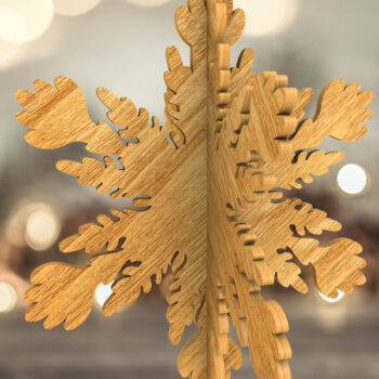Intra απο ξύλο plywood 3mm-4mm πάχος ΧΡΙΣΤΟΥΓΕΝΝΙΑΤΙΚΑ 3D Snowflakes Cut  Δίασταση 4x4 cm INTRAFABR-20104986 - Image 3