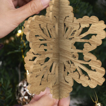Intra απο ξύλο plywood 3mm-4mm πάχος ΧΡΙΣΤΟΥΓΕΝΝΙΑΤΙΚΑ 3D Snowflakes Cut  Δίασταση 4x4 cm INTRAFABR-20104986 - Image 4